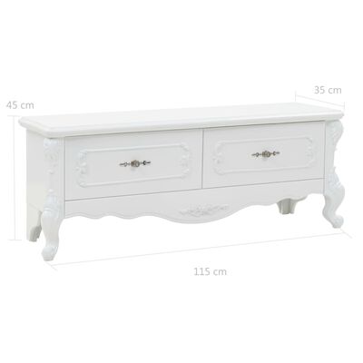 vidaXL sofabord 115 x 35 x 45 cm hvid