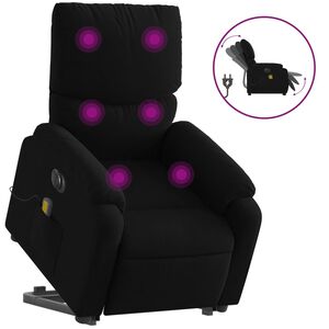 vidaXL elektrisk massagestol med l&oslash;ftefunktion stof sort