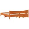 vidaXL sengeramme med skuffer 200x200 cm massivt fyrretr&aelig; gyldenbrun