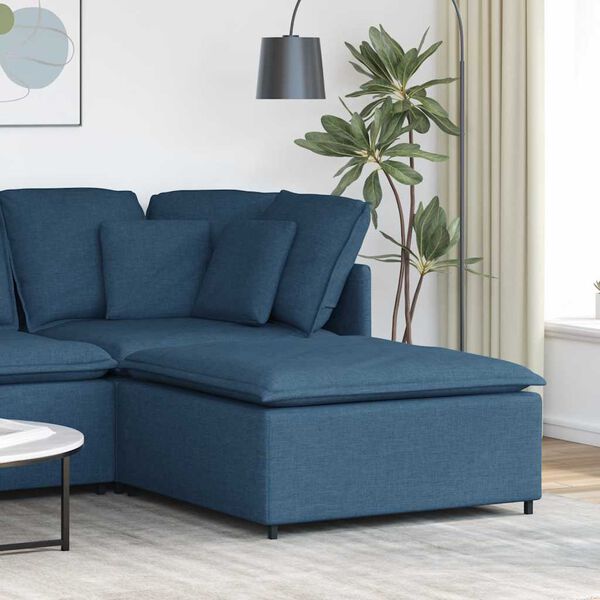 vidaXL modulær sofa fodskammel modul blå 100x100x48 cm