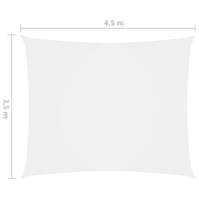 vidaXL solsejl 3,5x4,5 m rektangulær oxfordstof hvid