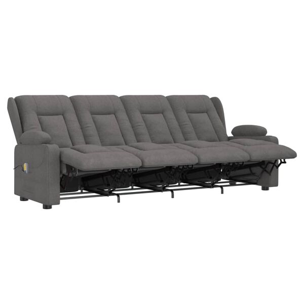vidaXL 4-personers massagestole med kopholdere stof lysegr&aring;