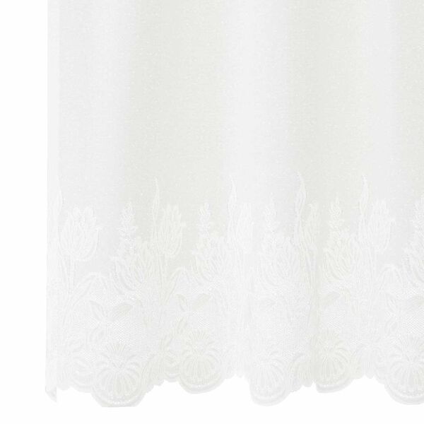 vidaXL Lace Gardin med gardiner Blomstret Hvid 220 x 400 cm Polyester