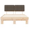 vidaXL Sengestel med Polstret Hovedgavl Gr&aring;brun 150 x 200 cm