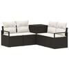 vidaXL Sofa S&aelig;t 5 stk. Sort og Cremehvid Poly Rattan og St&aring;l