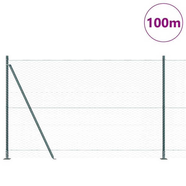 vidaXL Hegnsp&aelig;l Gr&oslash;n 100 x 1,6 m (36 mm net) St&aring;l og PVC