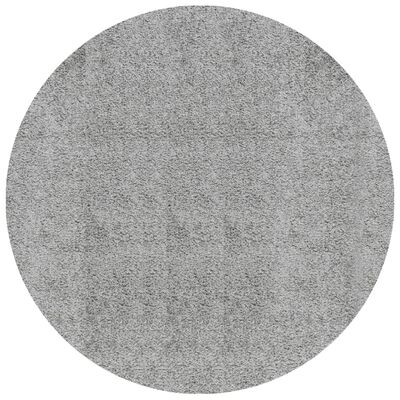 vidaXL shaggy gulvtæppe PAMPLONA Ø 160 cm høj luv grå