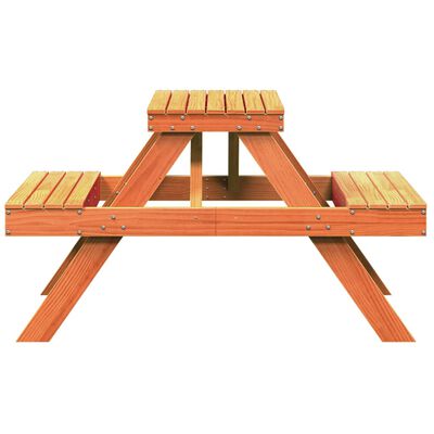 vidaXL picnicbord 105x134x75 cm massivt fyrretræ gyldenbrun