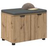 vidaXL Hallb&aelig;nk med pude med opbevaring Artisan Egetr&aelig; 60 x 38 x 46 cm