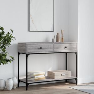 vidaXL konsolbord 100x34,5x75 cm konstrueret tr&aelig; gr&aring; sonoma-eg