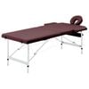 vidaXL sammenfoldeligt massagebord med aluminiumsstel 2 zoner lilla