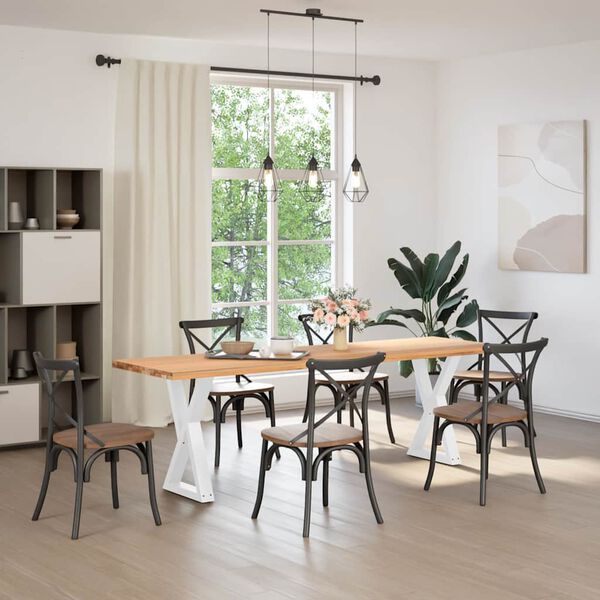 vidaXL spisebordsben 2 stk. hvid 60 x (72-73,3) cm st&aring;l