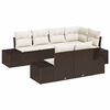 vidaXL Havesofa S&aelig;t med pude 7 pcs Brun og cremefarvet Poly rattan