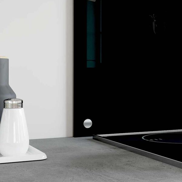 vidaXL stænkplade 90x60 cm hærdet glas sort