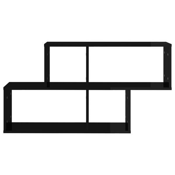 vidaXL v&aelig;ghylde 100x18x53 cm konstrueret tr&aelig; sort h&oslash;jglans