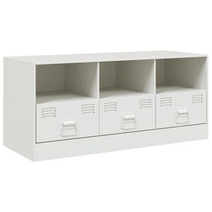 vidaXL tv-bord 99x39x44 cm st&aring;l hvid