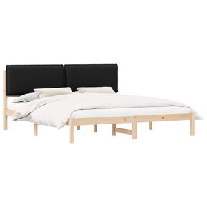 vidaXL Sengestel med Polstret Hovedgavl Sort 180 x 200 cm