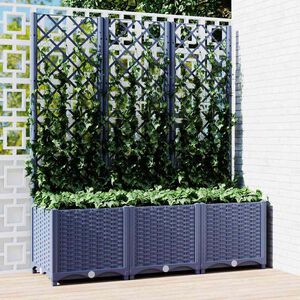 vidaXL plantekasse med espalier 120x40x136 cm PP bl&aring;gr&aring;