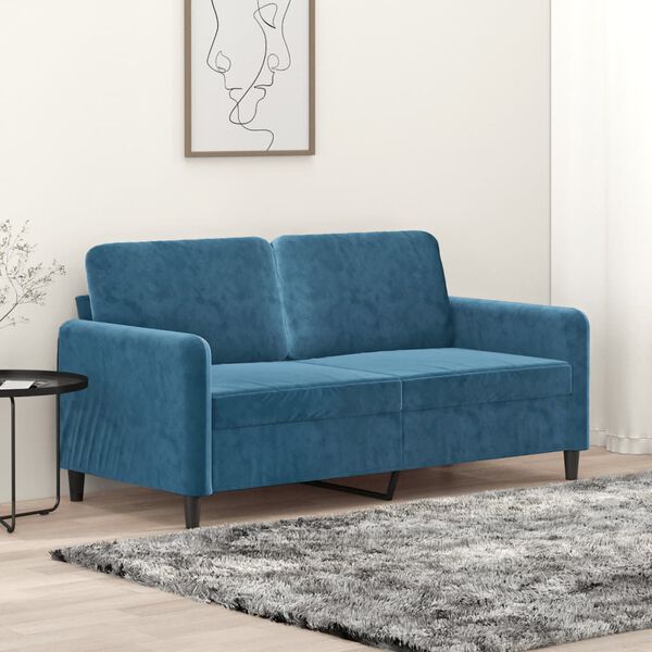 vidaXL 2-personers sofa 140 cm fl&oslash;jl bl&aring;