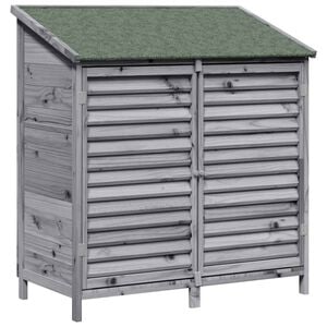vidaXL Have Skur med tag Gr&aring; 106 x 56 x 113,5 cm Massivt Fyrretr&aelig;
