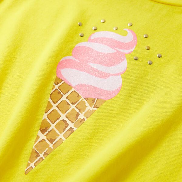 T-shirt til b&oslash;rn str. 128 gul