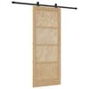 vidaXL Skyded&oslash;r Naturfarvet og sort 86 x 211 cm Massivt fyrretr&aelig;