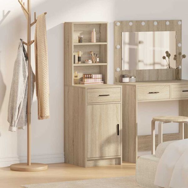 vidaXL Highboard Sonoma eg 40 x 40,5 x 135 cm Konstrueret tr&aelig;