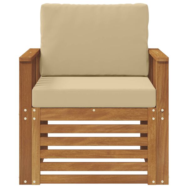 vidaXL Udend&oslash;rs sofagruppe Soli Akacietr&aelig; og polyester Naturfarvet