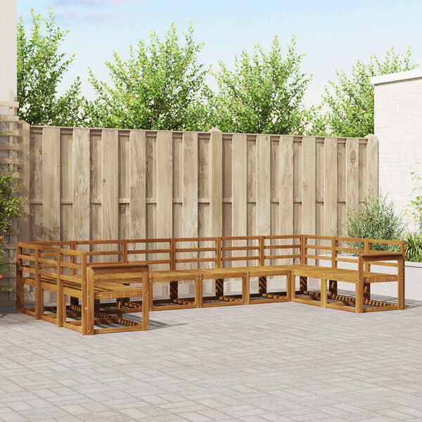 vidaXL Udend&oslash;rs sofagruppe 10 pcs Naturfarvet Massivt Akacietr&aelig;