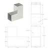 vidaXL stolpebeslag L-form 91x91 mm galvaniseret metal