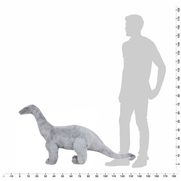 vidaXL st&aring;ende t&oslash;jdyr brachiosaurus plysstof XXL gr&aring;