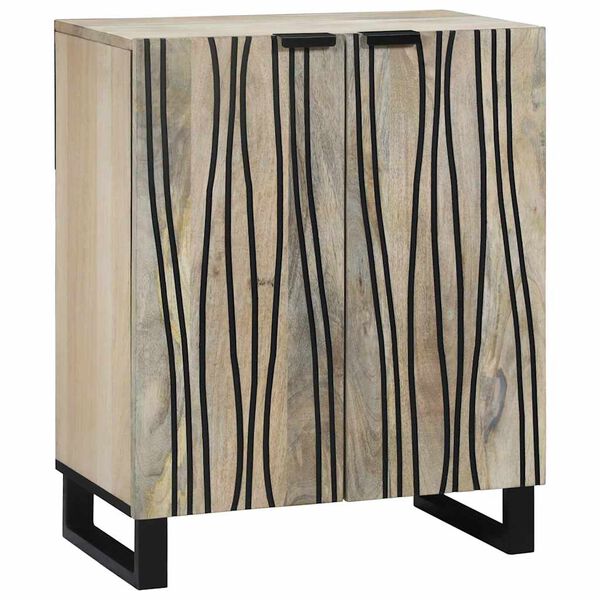 vidaXL Sideboard Hvid 60 x 33,5 x 75 cm Massivt mangotr&aelig;