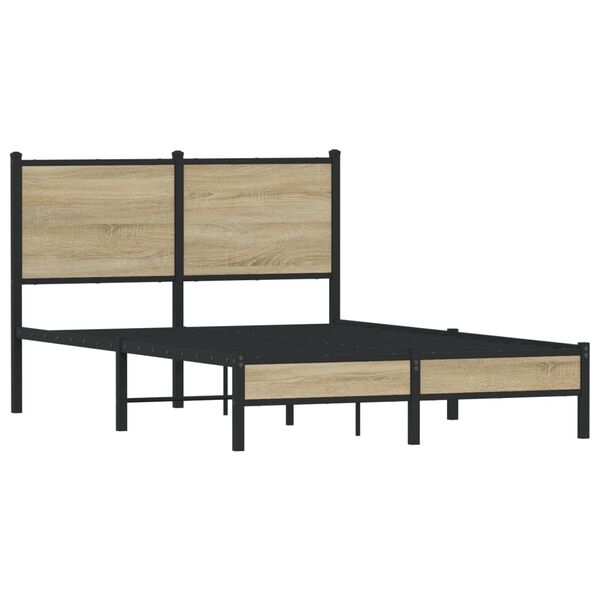 vidaXL sengeramme uden madras 120x190 cm metal sonoma-eg