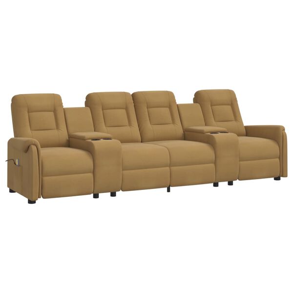 vidaXL 4-personers massagestol med kopholdere gr&aring;brun