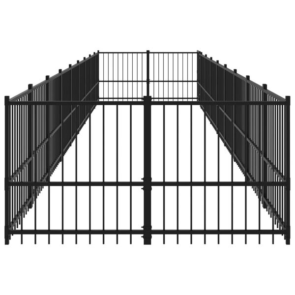 vidaXL udendørs hundegård 16,89 m² stål