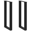 vidaXL konsolbordben U-formet 2 stk. sort 28 x (72-73) cm st&aring;l