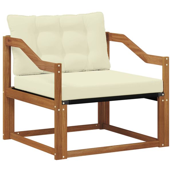 vidaXL Udend&oslash;rs sofagruppe Massiv akacietr&aelig; og Textilene Naturfarvet