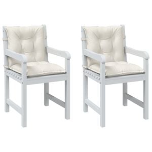 vidaXL stolehynder med lav ryg 2 stk. 100x50x7 cm stof cremefarvet