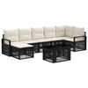 vidaXL Havesofa S&aelig;t 8 stk. Sort og Cremehvid polyrattan