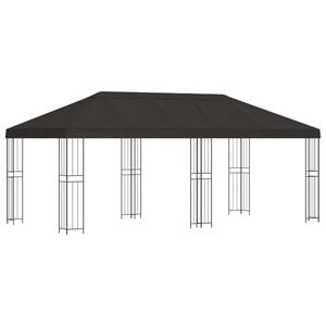 vidaXL Pavillon med sidetapper 6 x 3 m Antracit Polyester og St&aring;l 190
