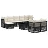 vidaXL Havesofa S&aelig;t 10 stk. Sort polyrattan