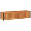 vidaXL plantekasse 110x30x27,5 cm massivt akacietr&aelig; og st&aring;l