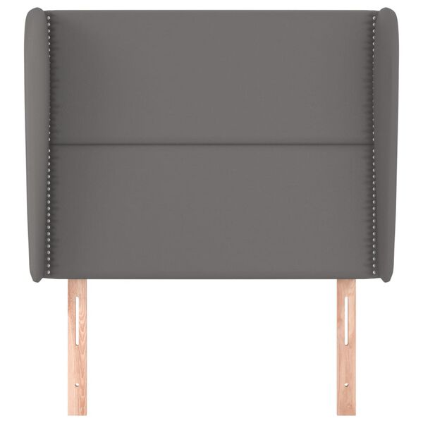 vidaXL sengegavl med kanter 103x23x118/128 cm kunstl&aelig;der gr&aring;