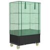 vidaXL h&oslash;jbed med overtr&aelig;k og hjul 80x50x182 cm rattan-look