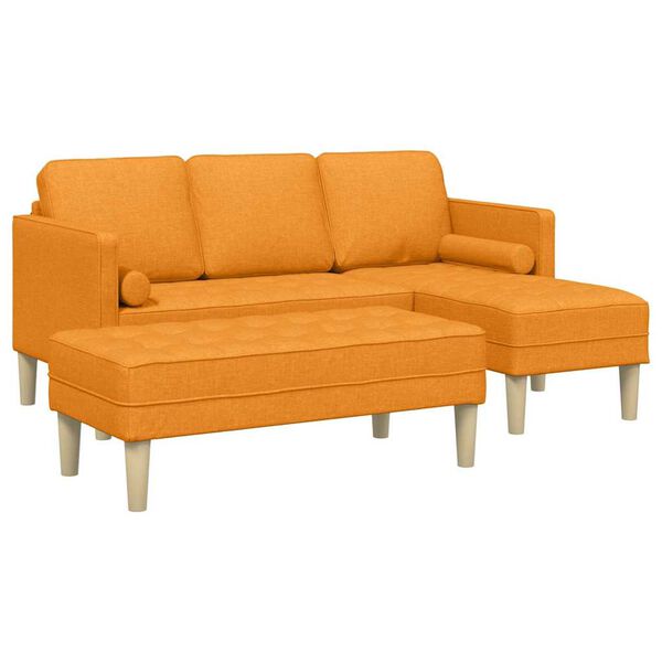vidaXL Sofa S&aelig;t med pude 2 pcs M&oslash;rk Gul Polyester