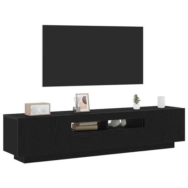 vidaXL TV-m&oslash;bels&aelig;t 2 pcs Sort 180 x 35 x 40 cm Konstrueret tr&aelig;