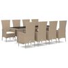 vidaXL spisebordss&aelig;t til haven 9 dele med hynder polyrattan beige