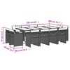 vidaXL spisebordss&aelig;t til haven 13 dele med hynder polyrattan sort