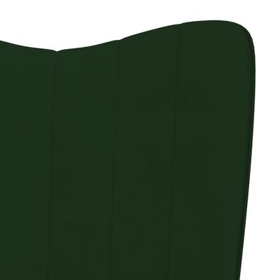 vidaXL lænestol fløjl mørkegrøn