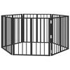 vidaXL Hunded&oslash;r 6 pcs Sort 60 x 60 cm Galvaniseret st&aring;l